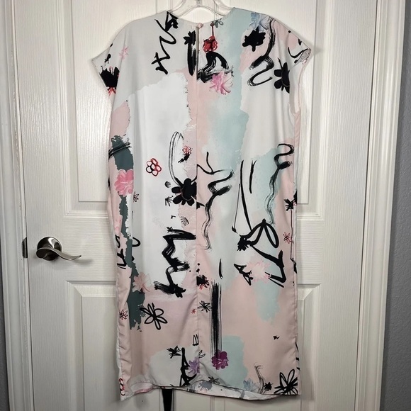 ASOS Abstract Side Ruched Ribbon Tie Dress - Picture 7 of 16